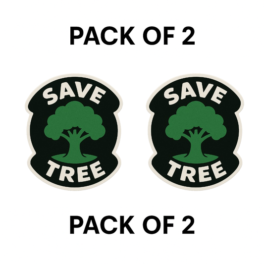 Smeeps Save Tree Custom Shape Sticker | 16.6 x 14 cm | Eco Message Vinyl Decal for Car