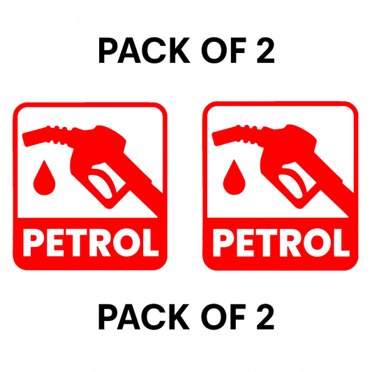 Petrol Type Indicator Sticker – 10.5 x 10.5 cm Red Fuel Icon Design | Petrol Only Label for Vehicles | Waterproof, Bold & Easy to Read
