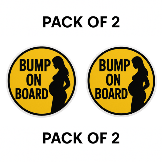 Smeeps “Bump On Board” Car Sticker – Bold Yellow & Black Design – 13.97 x 13.97 cm | Pregnancy Safety Sign, Waterproof & Easy to Apply