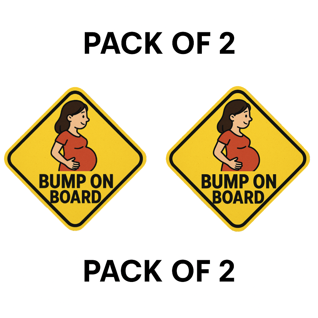 Smeeps Bump On Board Car Sticker – Pregnant Woman Warning Sign – 12.9 x 12.9 cm | High-Visibility Vinyl Decal for Cars