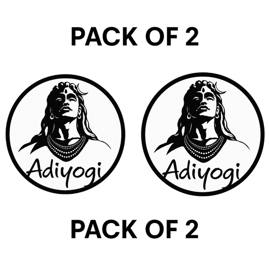 Smeeps Adiyogi Car Sticker – Minimalist Shiva Design – 7.62 x 7.62 cm | Circular Vinyl Decal for Cars