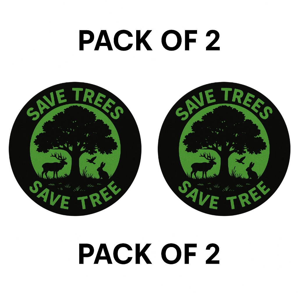 Smeeps Save Trees Save Tree Round Sticker | 14 x 14 cm | Nature Awareness Vinyl Decal for Car