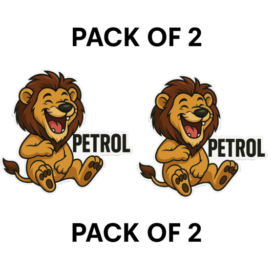 Laughing Lion Petrol Sticker – 10.16 x 12.7 cm | Bold Design for Cars | Waterproof & Durable