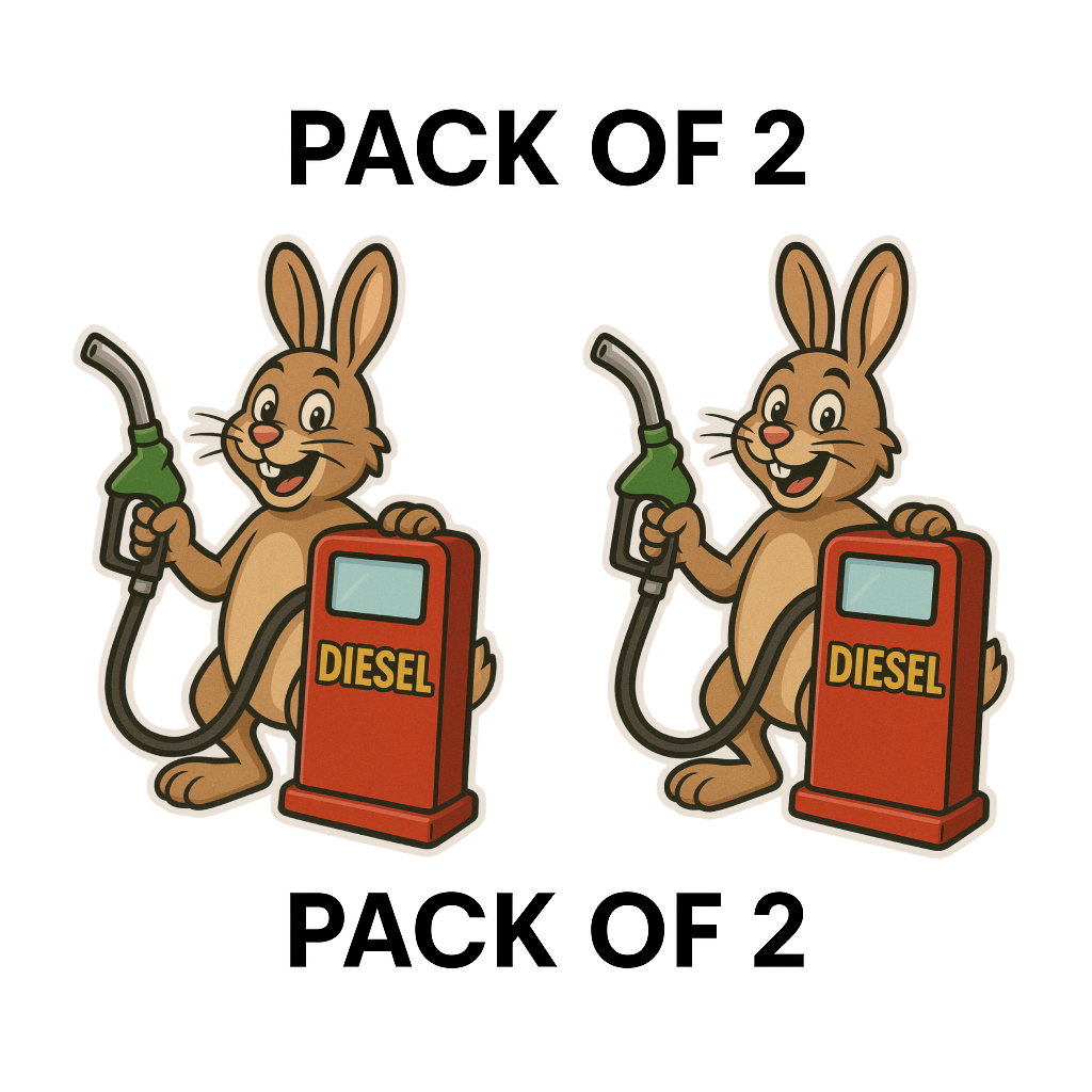 Smeeps Diesel Only Fuel Sticker – Cute Bunny with Pump Design – 9 x 11.5 cm | Waterproof Vinyl for Cars, Bikes & Fuel Tank Caps