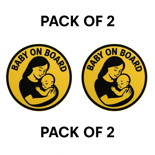 Smeeps Baby on Board Sticker – 13.97 x 13.97 cm | Mother & Baby Design | Waterproof & Long-Lasting