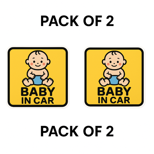 Smeeps Baby in Car Sticker – Yellow Square Design – 12.95 x 12.95 cm | Baby Safety Car Sign for Vehicles