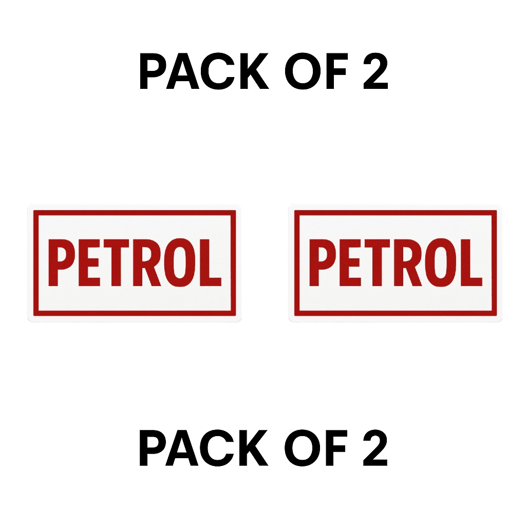 Smeeps PETROL Label Sticker – Red Border | 5.08 x 10.16 cm | Compact Car Fuel Type Sticker