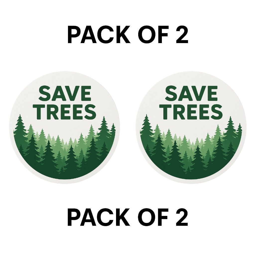 Smeeps Save Trees Round Sticker | 14 x 14 cm | Eco-Friendly Vinyl Decal for Car
