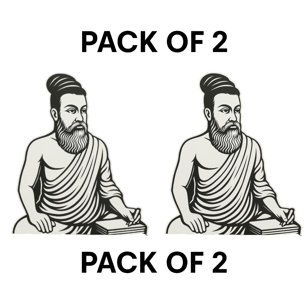 Smeeps Thiruvalluvar Car Sticker – Classical Line Art – 7.62 x 10.16 cm | Premium Vinyl Decal for Cars
