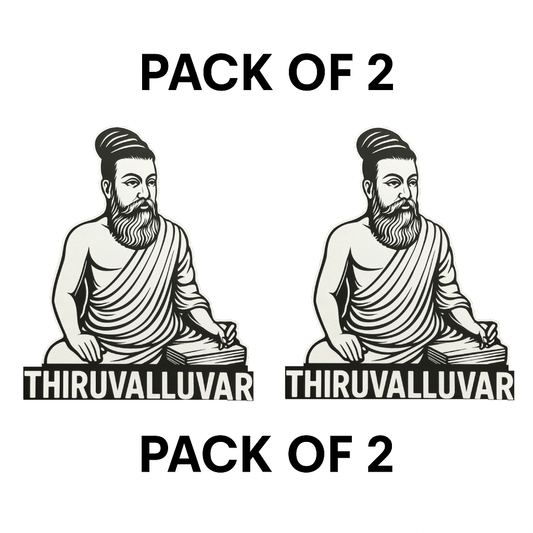Smeeps Thiruvalluvar Car Sticker – Classic Monochrome Tamil Design – 7.62 x 10.16 cm | Premium Vinyl Decal for Cars