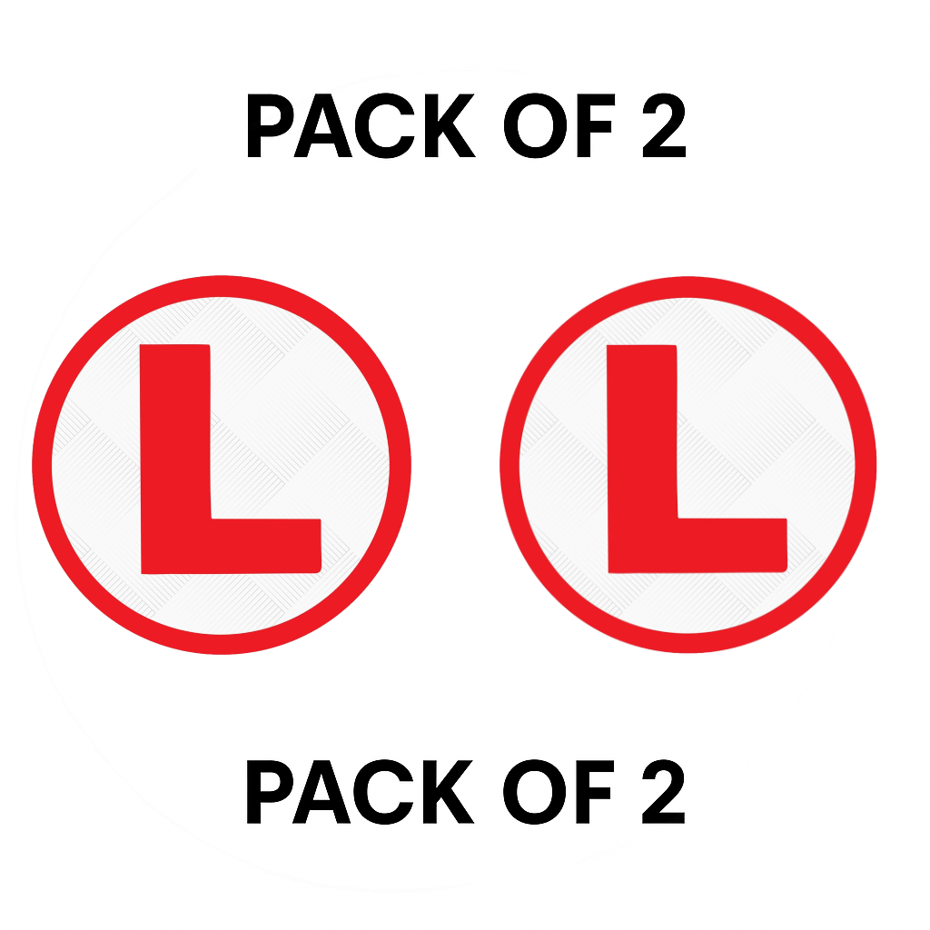 Pack of 2 | Smeeps Premium L Plate Stickers – 15.24 cm Round Vinyl for Learner Drivers | High Visibility, Waterproof & UV-Resistant for Car & Bike Use