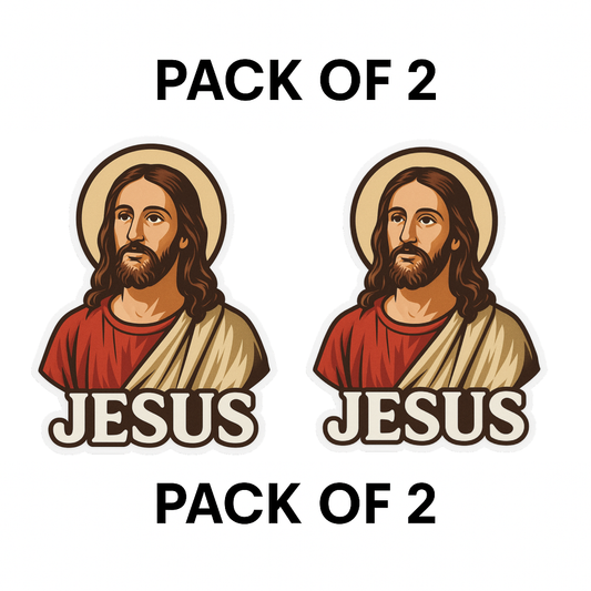 Smeeps Jesus Car Sticker – Classic Religious Design – 7.62 x 10.16 cm | Waterproof Vinyl for Cars