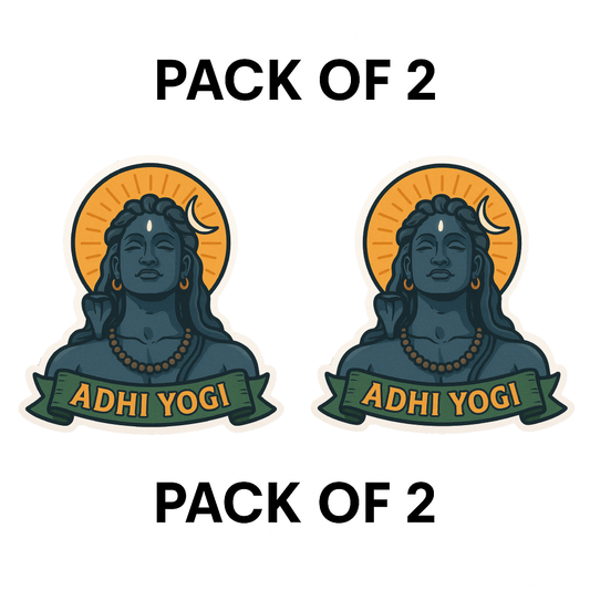 Smeeps Adhi Yogi Car Sticker – Colorful Divine Shiva Design – 7.62 x 7.62 cm | Vinyl Decal for Cars