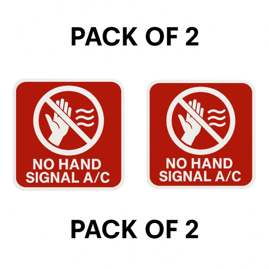Smeeps No Hand Signal A/C Sticker – 4 x 4 inch | Red Safety Instruction Sign for Office & Industrial Spaces