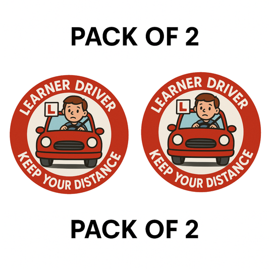 Smeeps Learner Driver Car Sticker – “Keep Your Distance” Red Circle Design – 13.97 x 13.97 cm | Ideal for New Drivers, Waterproof & Durable