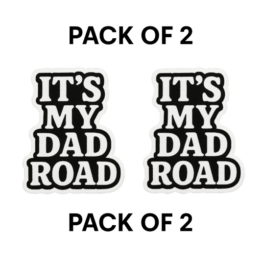 Smeeps It’s My Dad Road Sticker – 5.08 x 10.16 cm | Bold Vinyl Car Decal (Black & White Theme)