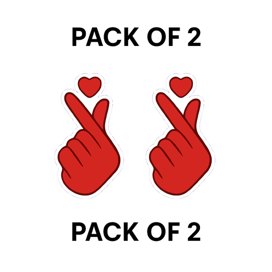 Smeeps Heart Hand Sticker – 7.7 x 5.08 cm Cute Red Design for Bikes | Waterproof & Fade-Resistant