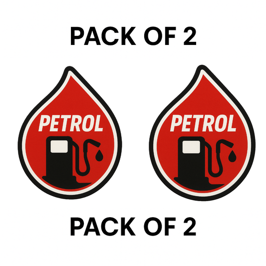 Smeeps PETROL Fuel Icon Sticker – Red Drop Design | 10.16 x 7.62 cm | For Car Fuel Type Identification
