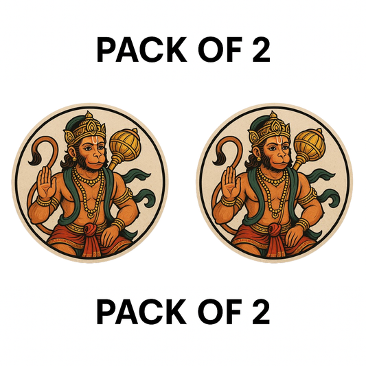 Hanuman Ji Blessing Pose Sticker – 7.62 x 7.62 cm | Spiritual Car & Bike Decal | Divine Energy On the Move