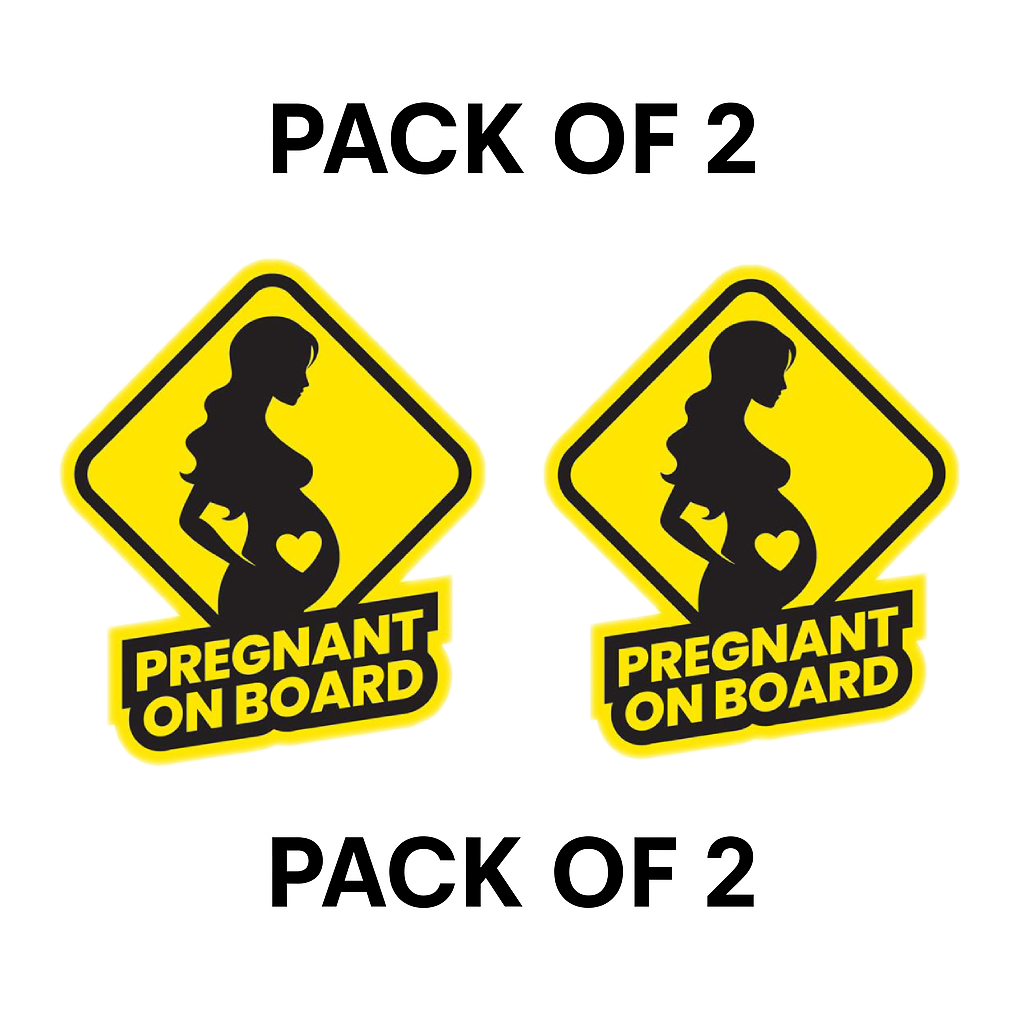 Smeeps “Pregnant On Board” Sticker – 10.5 x 12.5 cm Stylish Maternity Car Sign | Vinyl Yellow & Black Decal | Waterproof & Sun-Resistant
