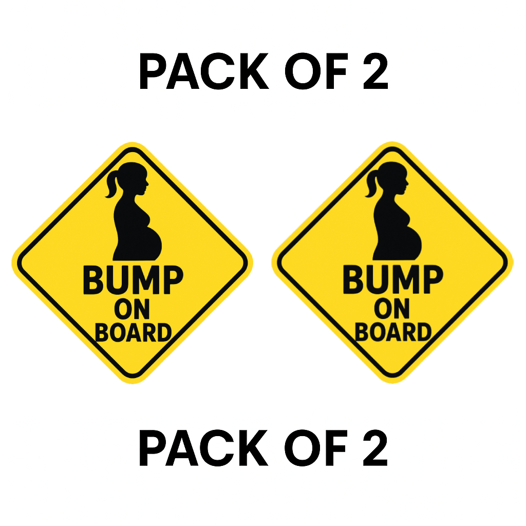 Smeeps “Bump On Board” Car Sticker – Diamond Yellow Safety Design – 13 x 13 cm | Pregnancy Awareness Sign, Waterproof & Long-Lasting