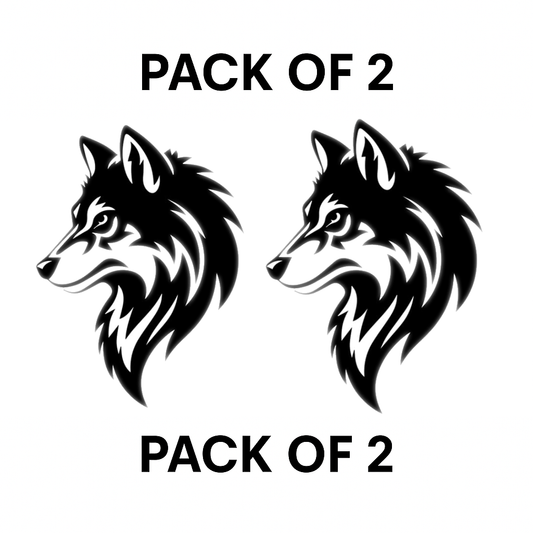 Smeeps Tribal Wolf Head Car Sticker – Sharp Look Design – 12.5 x 17 cm | Waterproof, UV-Proof Vinyl for Cars