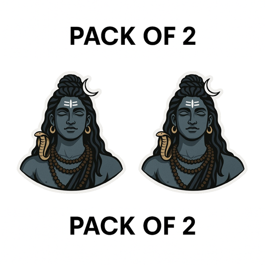 Smeeps Adiyogi Shiva Sticker with Cobra – Calm Expression | 10.16 x 7.62 cm | For Bike & Car Use