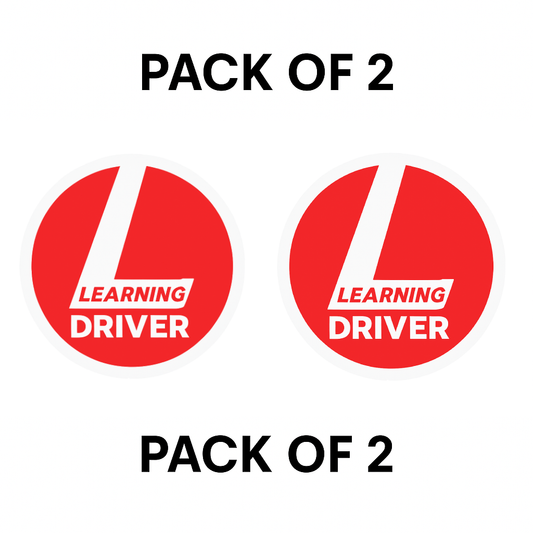 Smeeps Learning Driver Car Sticker – 14 x 14 cm Round Red L Board Safety Decal for Cars