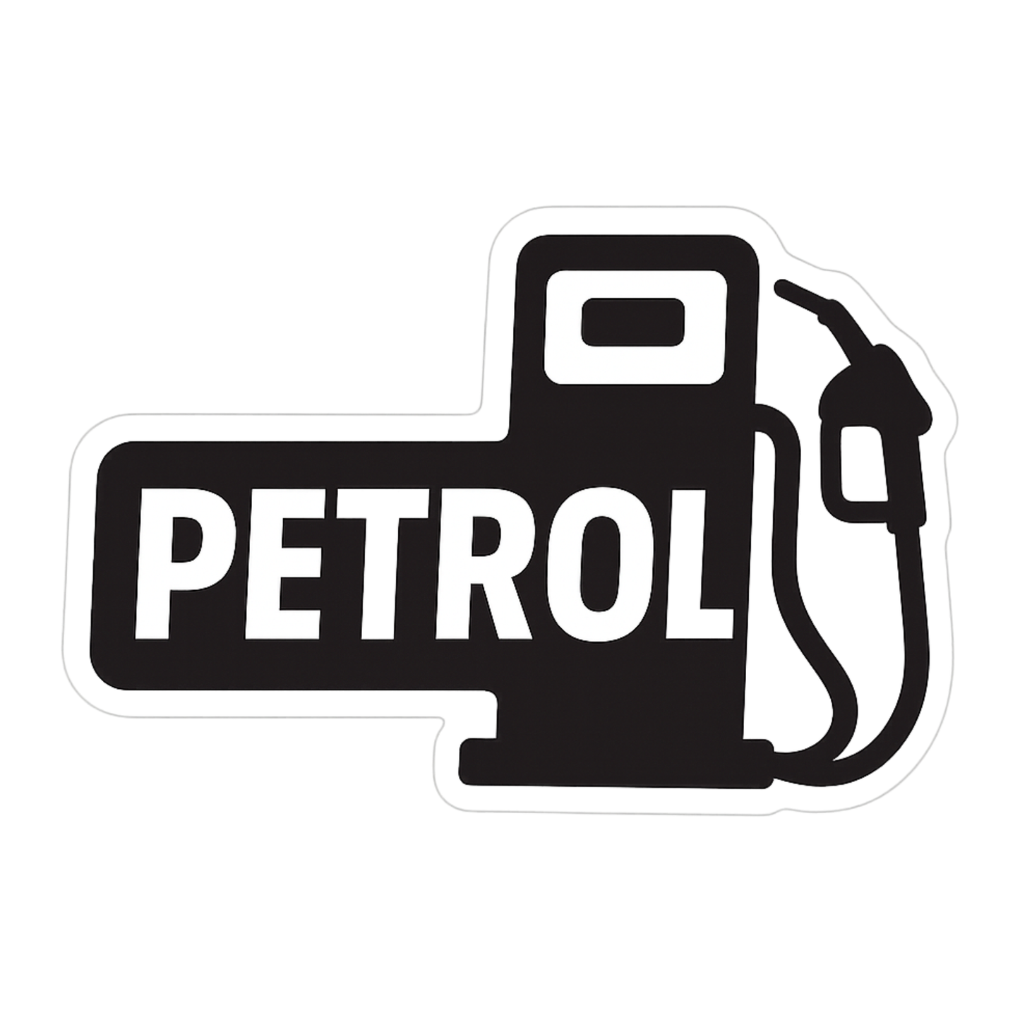 Smeeps Petrol Pump Sticker – 8.4 x 7.8 cm Bold Black & White Car Decal | Retro Fuel Dispenser Design | Automotive Use Only