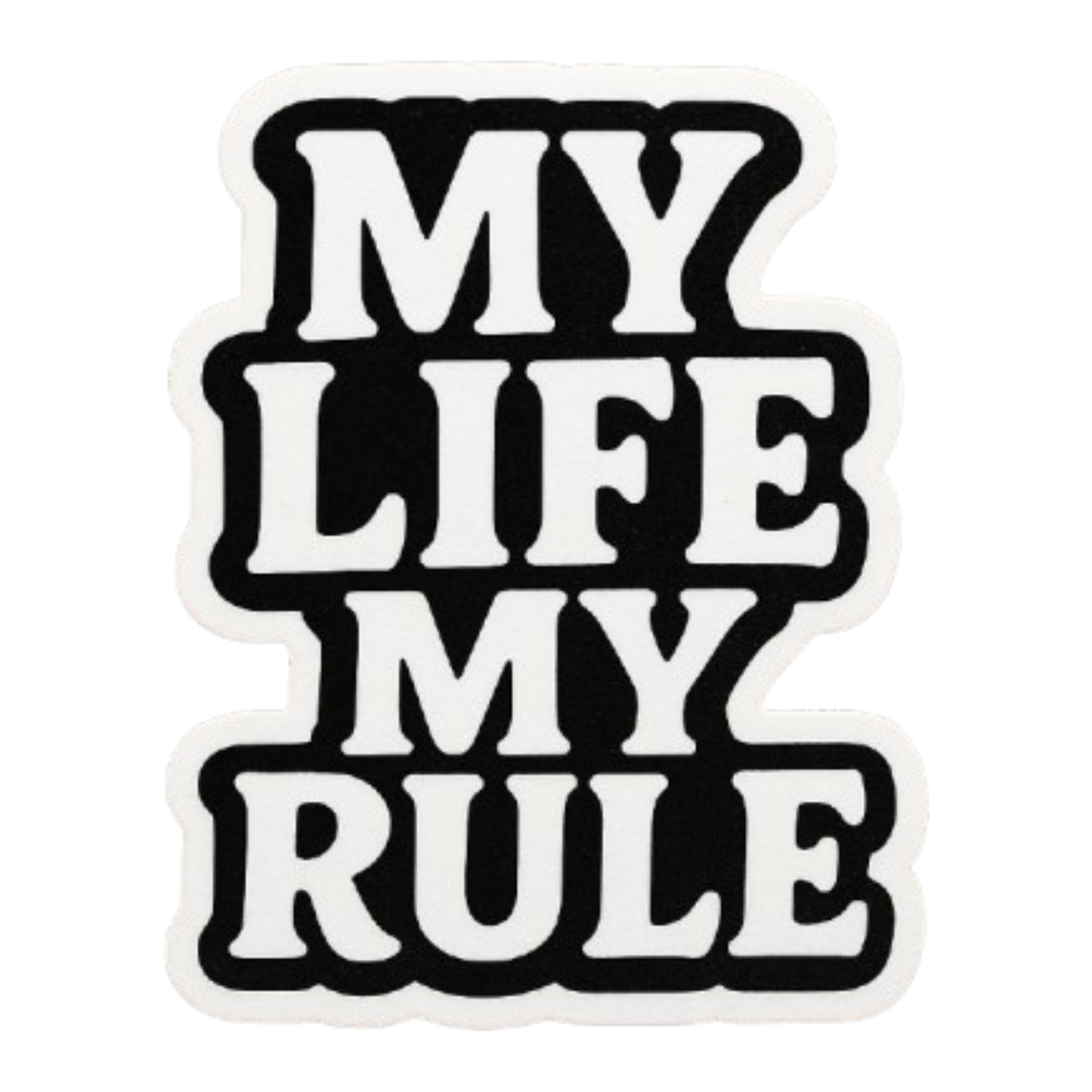 Smeeps My Life My Rule Sticker – 5.08 x 10.16 cm | Attitude Vinyl Car Decal (Black & White Theme)