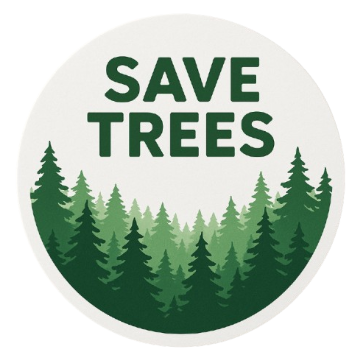Smeeps Save Trees Round Sticker | 14 x 14 cm | Eco-Friendly Vinyl Decal for Car