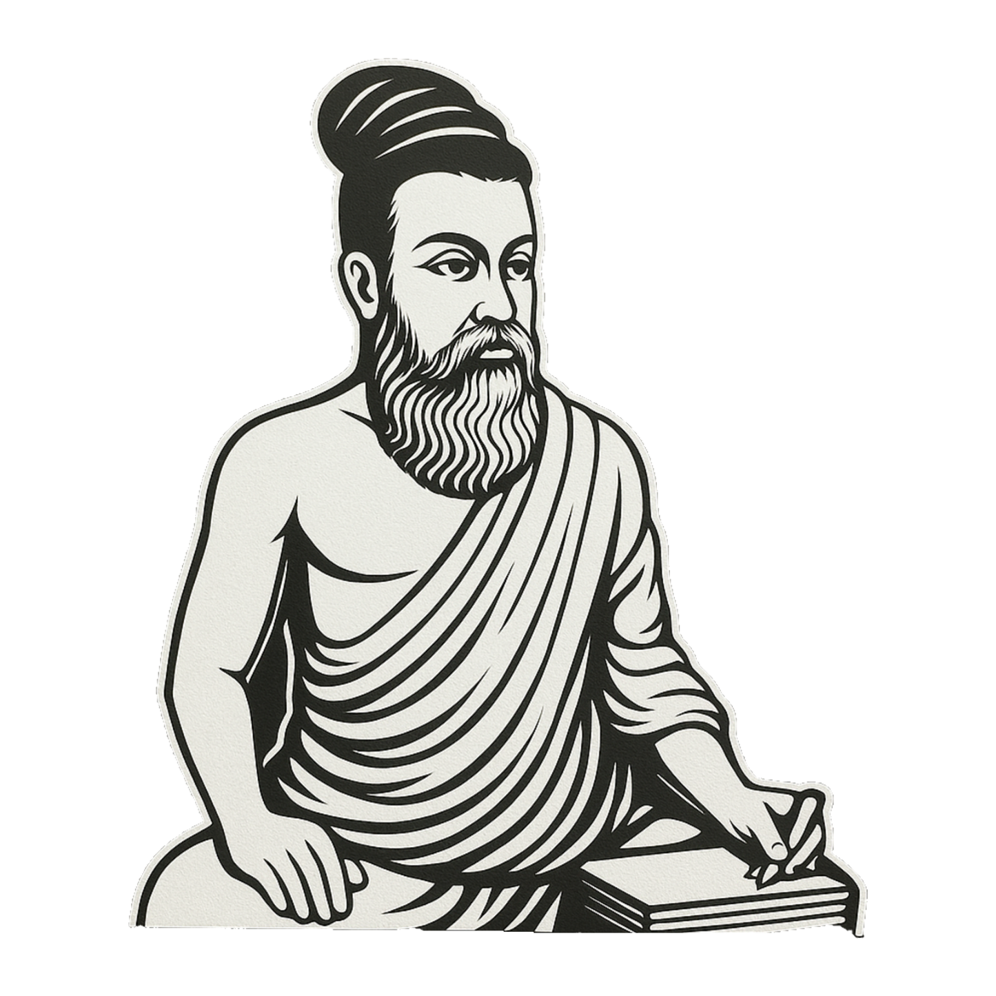 Smeeps Thiruvalluvar Car Sticker – Classical Line Art – 7.62 x 10.16 cm | Premium Vinyl Decal for Cars