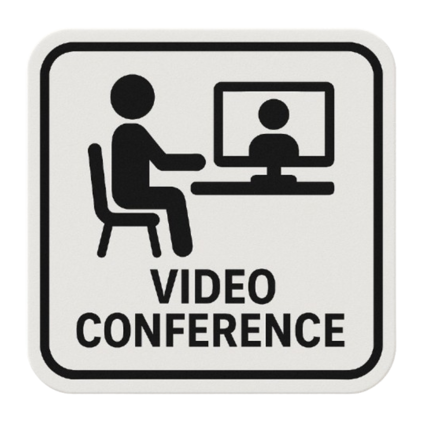Smeeps Video Conference Sticker – 14 x 14 cm | Office Meeting Room Sign | Silent Zone Vinyl Decal for Companies & Co-working Spaces