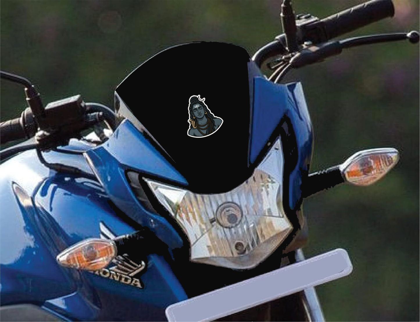 Smeeps Adiyogi Shiva Sticker with Cobra – Calm Expression | 10.16 x 7.62 cm | For Bike & Car Use