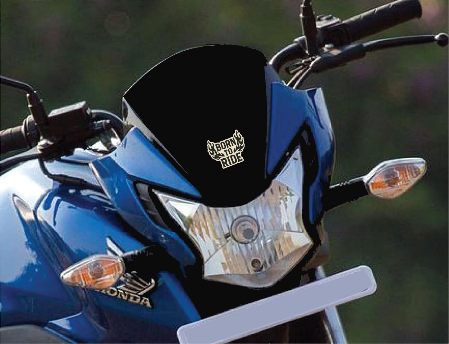 Smeeps Born to Ride Sticker – 10.16 x 10.16 cm | Flame Design Vinyl Bike Decal (Bold Beige & Black Theme)