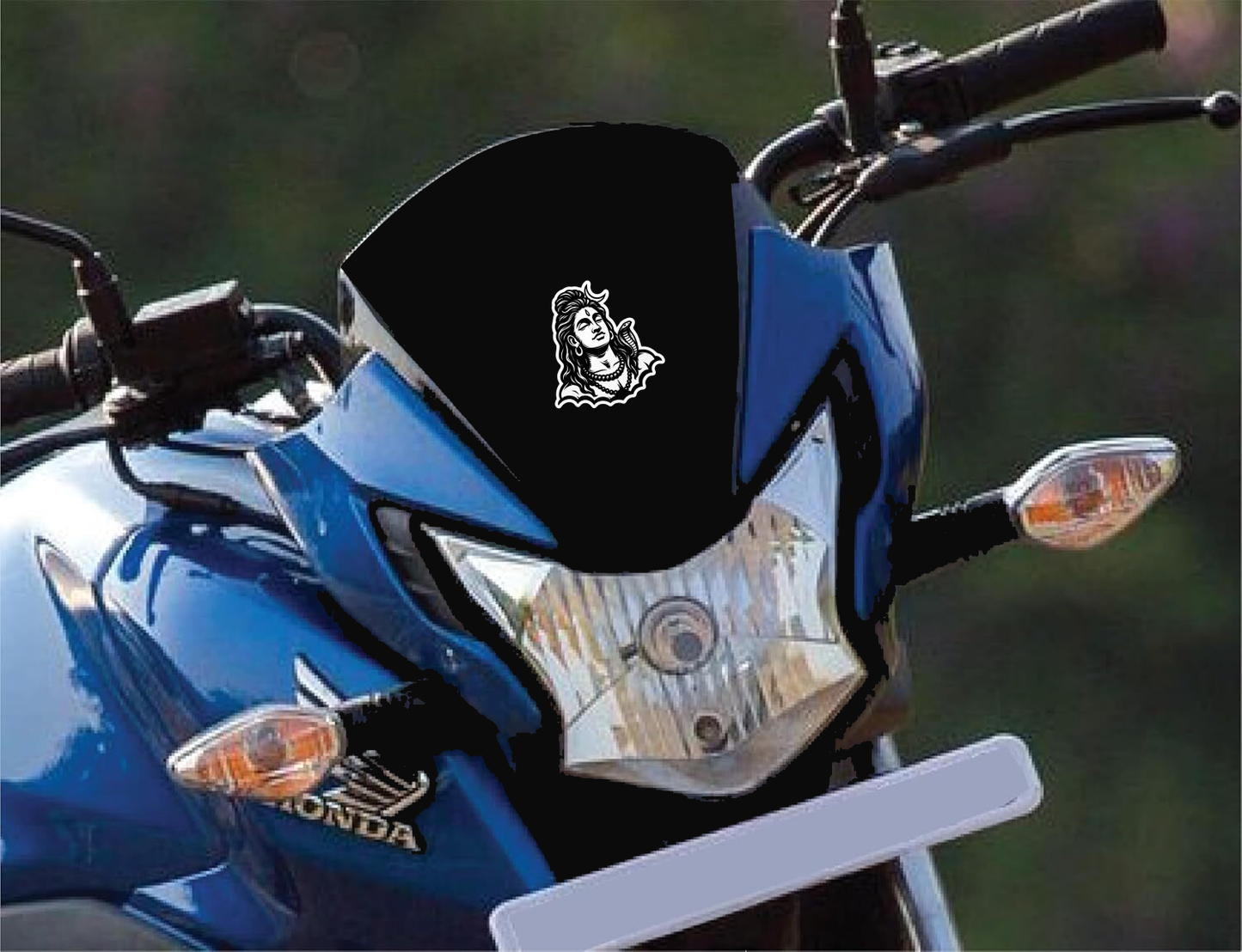 Smeeps Adiyogi Shiva Sticker – Black & White Sacred Calm | 10.16 x 7.62 cm | Vinyl for Bike & Car Use