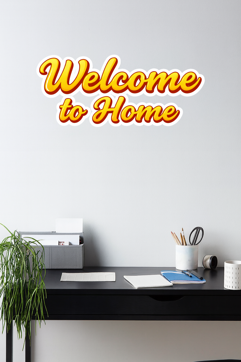 Smeeps Welcome to Home Decorative Sticker – 13.46 × 22.86 cm (4 × 9 Inch) Premium Vinyl Wall, Door & Entrance Decal | Waterproof UV Resistant Home Decor Sticker