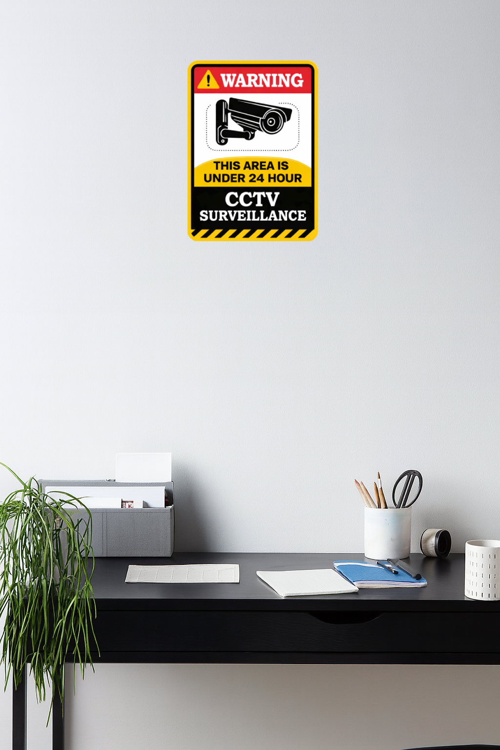 Smeeps Warning: This Area Is Under 24 Hour CCTV Surveillance Sticker – 20.32 × 14.48 cm (8 × 5.7 Inch) Security Camera Warning Vinyl Sign | Waterproof UV Resistant Wash Proof Durable