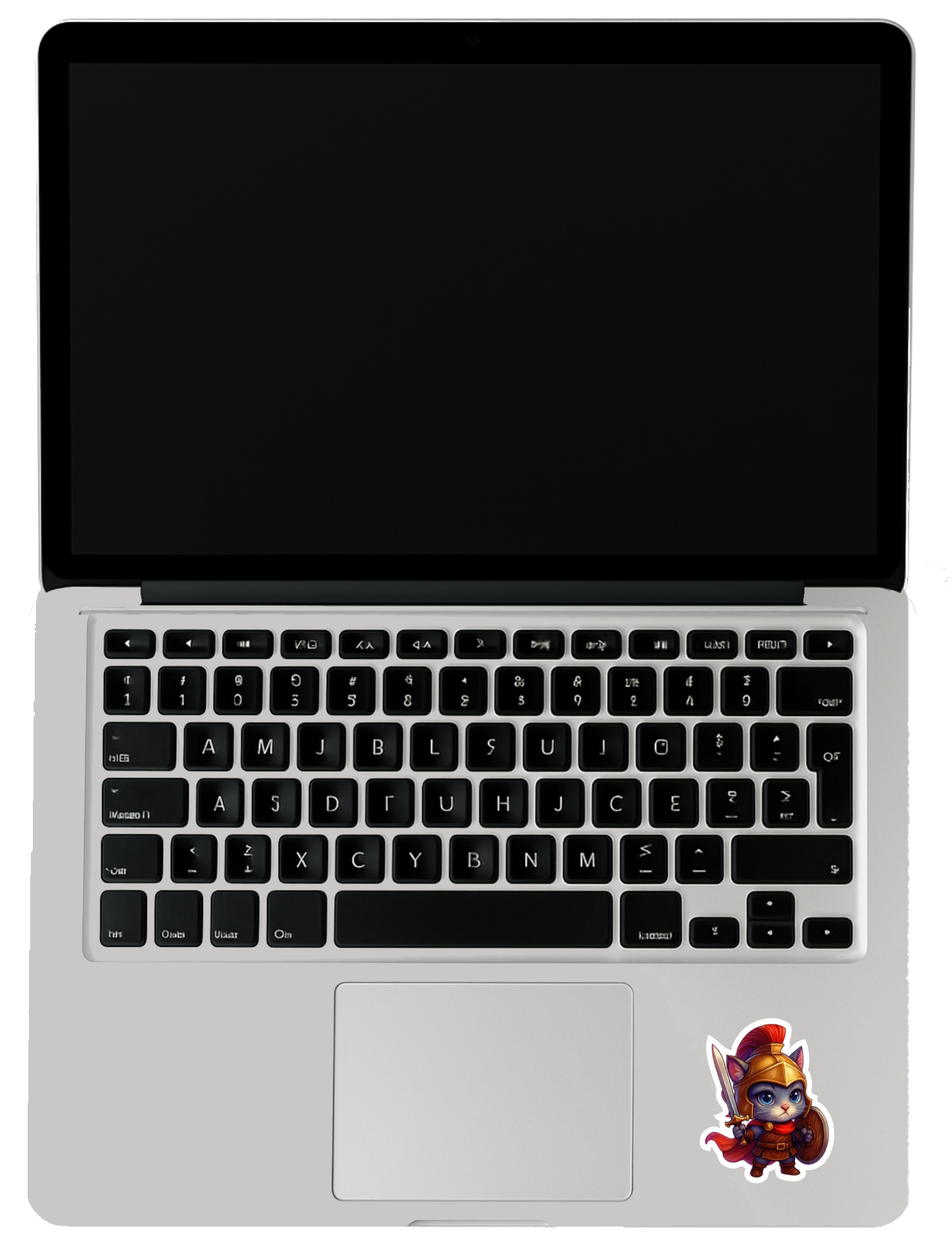 Smeeps Warrior Cat Sticker – 10.16 x 8.13 cm Cute Knight Cat Vinyl Decal | Car, Bike, Laptop Sticker | Waterproof & UV Resistant