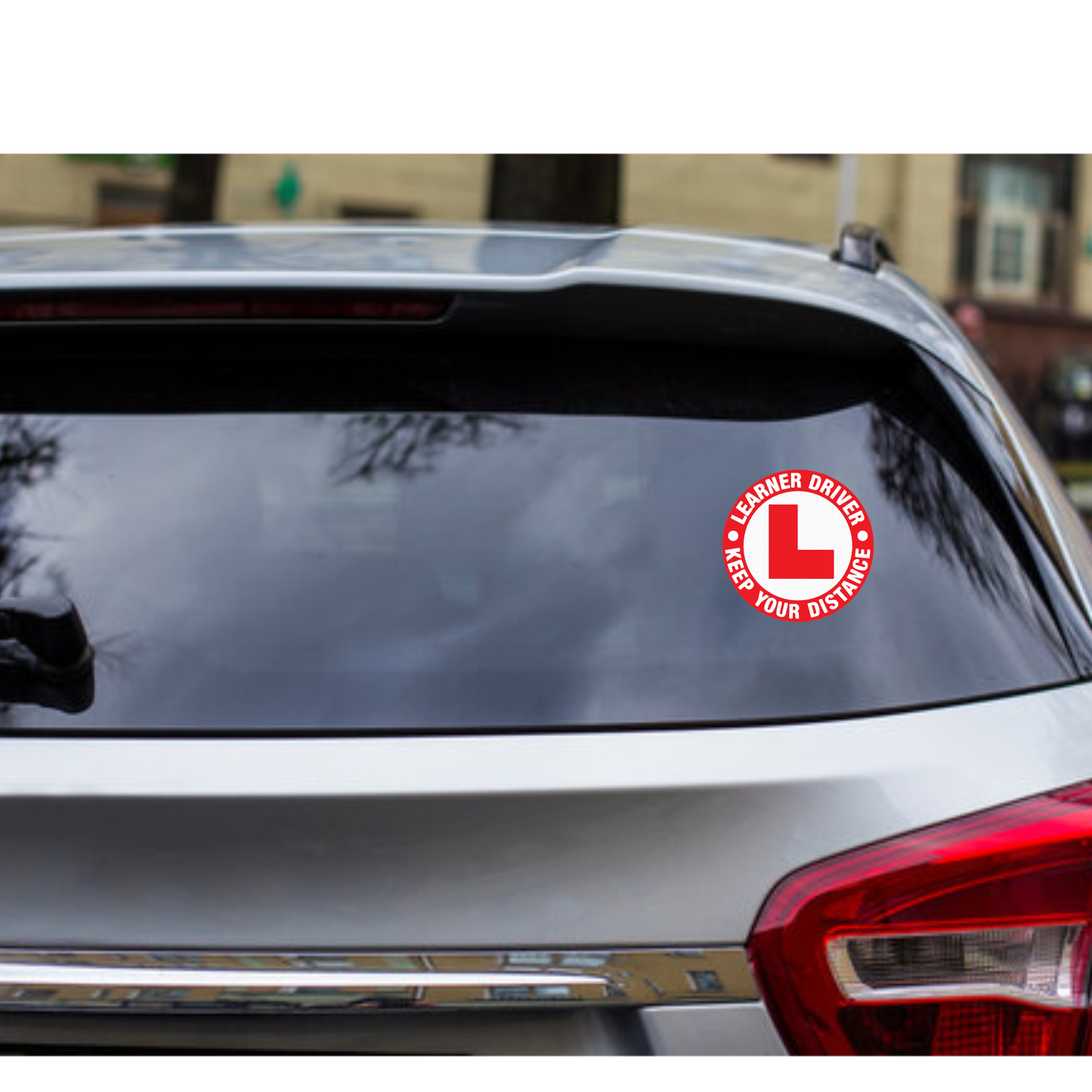 Smeeps “Learner Driver – Keep Your Distance” Stickers (15.24 cm) – High-Visibility Round L Plate for Vehicles | Waterproof Reflective Safety Sign for Cars, Bikes & Scooters