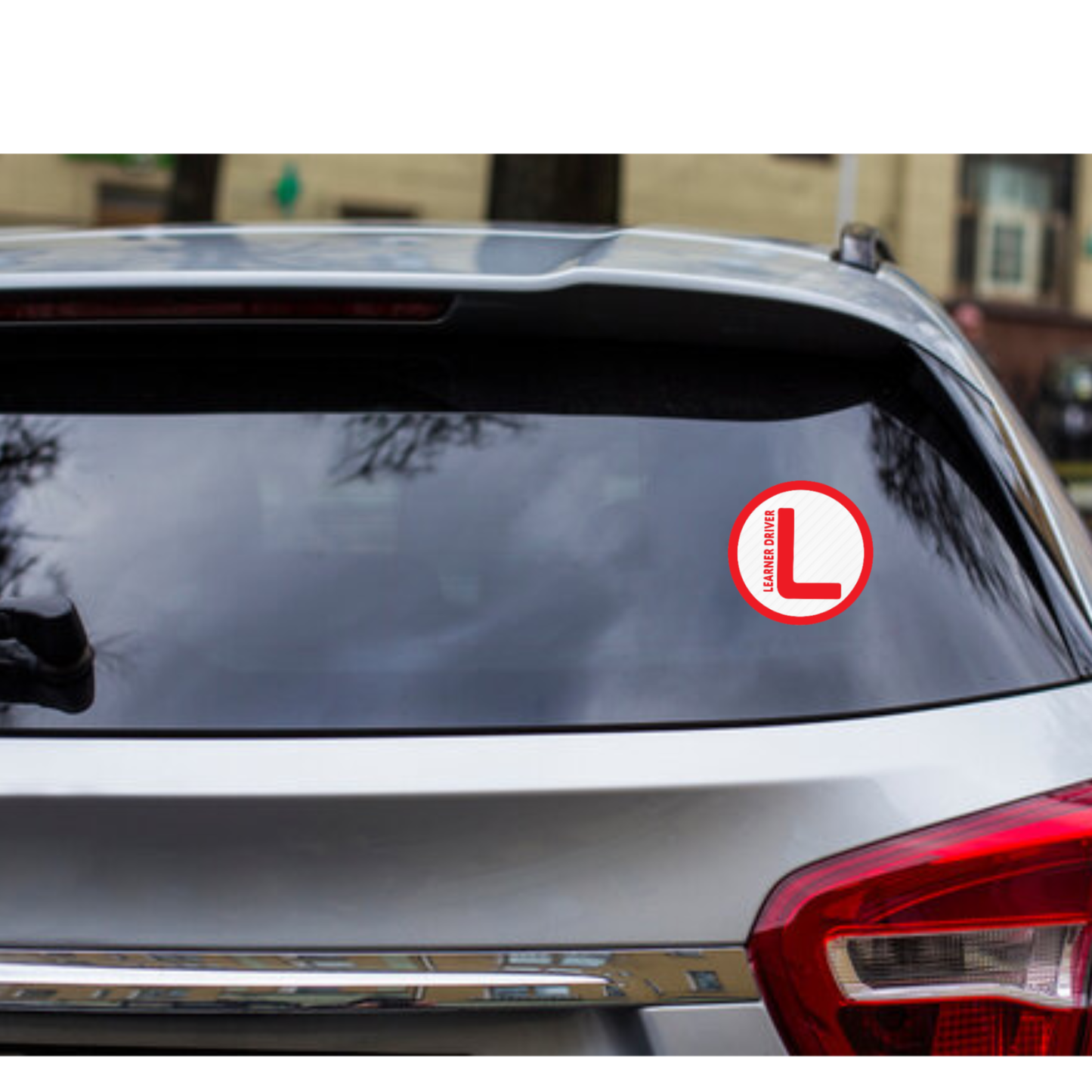 Smeeps Round Learner Driver Stickers (15.24 cm) – Bold "L" Plate with Text | Waterproof Vinyl, Car & Bike Compatible