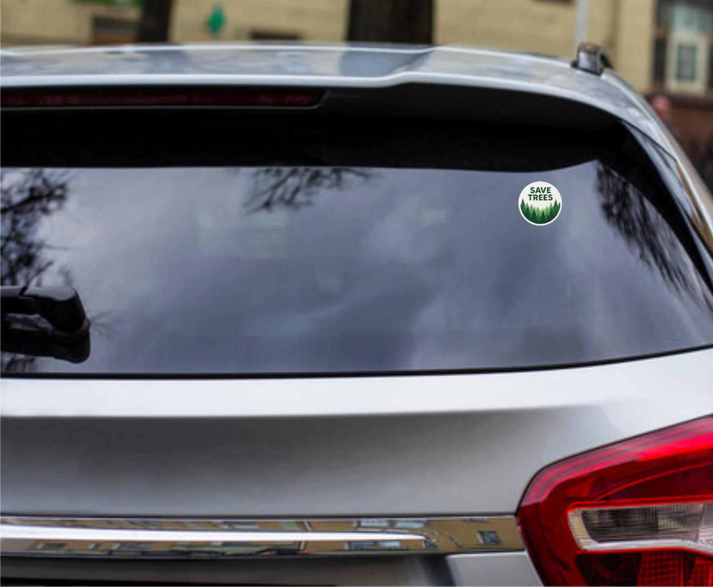Smeeps Save Trees Round Sticker | 14 x 14 cm | Eco-Friendly Vinyl Decal for Car