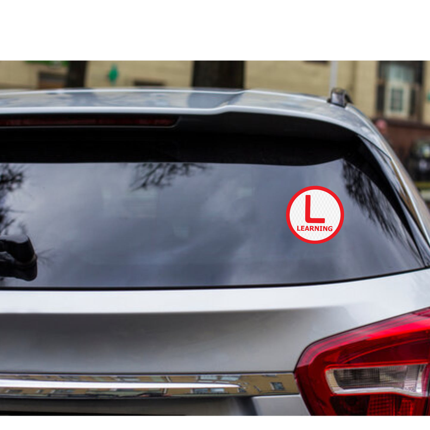 Smeeps Round Learning Stickers for Vehicles (15.24 cm) – “L” Symbol with “LEARNING” Text | Reflective Waterproof Vinyl, for Cars, Bikes & Scooters
