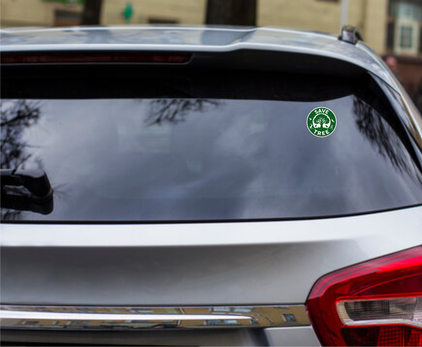 Smeeps Save Tree Round Sticker | 14 x 14 cm | Eco Awareness Vinyl Decal for Car