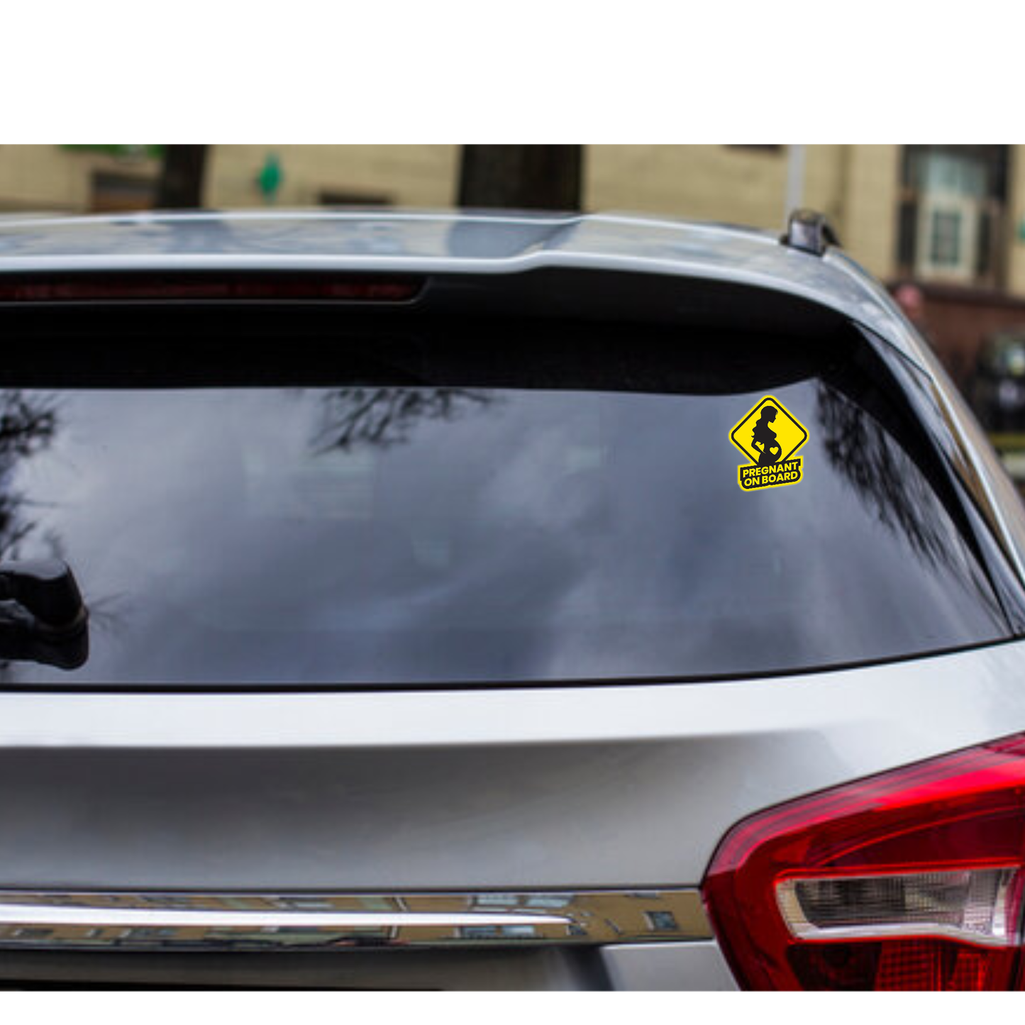 Smeeps “Pregnant On Board” Sticker – 10.5 x 12.5 cm Stylish Maternity Car Sign | Vinyl Yellow & Black Decal | Waterproof & Sun-Resistant