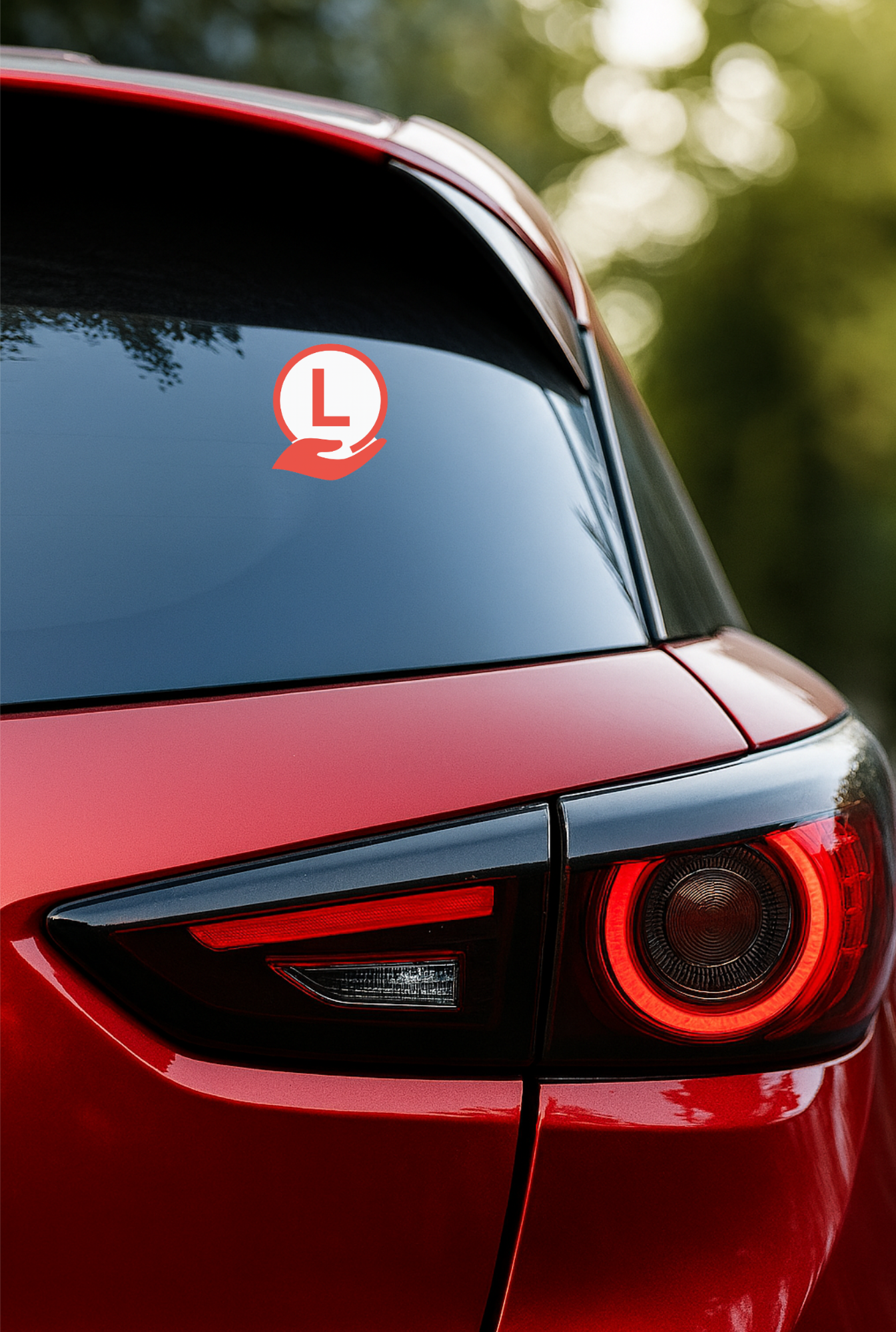 Smeeps L Board Sticker for Cars – 14 x 12.7 cm Red & White Learner Driver Safety Sign