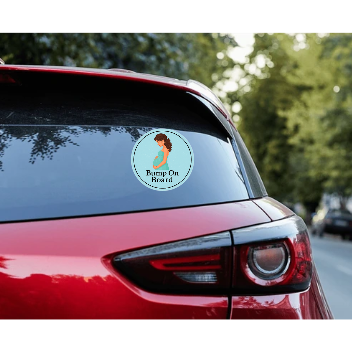 Smeeps Bump on Board Sticker – 15.24 cm Round | Soft Pastel Blue Design | Alert Sign for Pregnant Moms in Transit