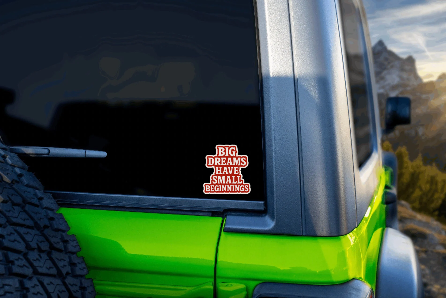 Smeeps Big Dreams Have Small Beginnings Sticker – 7.62 x 10.16 cm | Motivational Vinyl Decal for Car & Bike