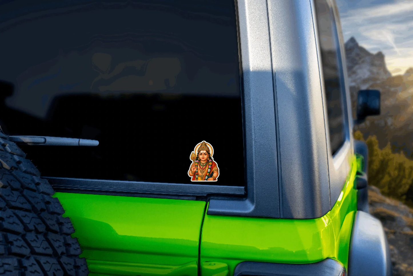 Smeeps Lord Murugan Car Sticker – Vibrant Divine Design – 7.62 x 10.16 cm | Premium Vinyl Decal for Cars