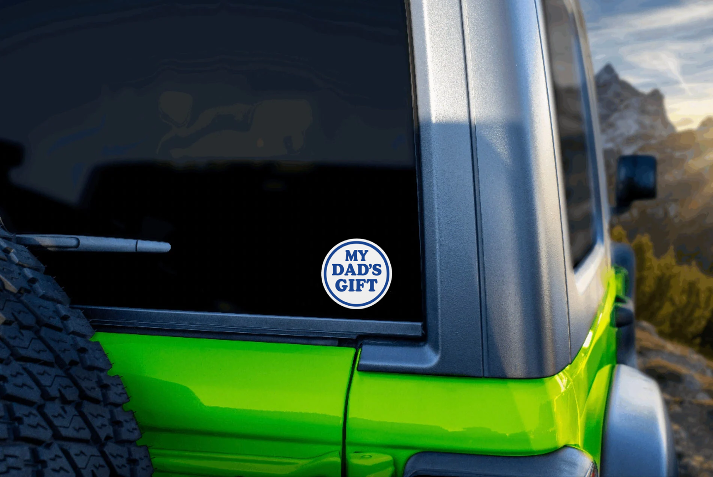 Smeeps My Dad’s Gift Sticker – 7.62 x 7.62 cm | Waterproof Round Vinyl Car Decal in Blue